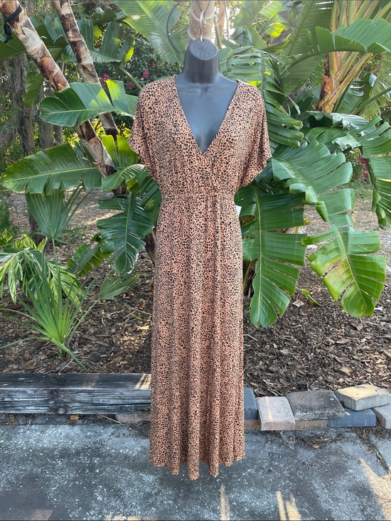 Amazon Essentials Dresses & Skirts - Leopard print wrapped dress from Amazon essentials
